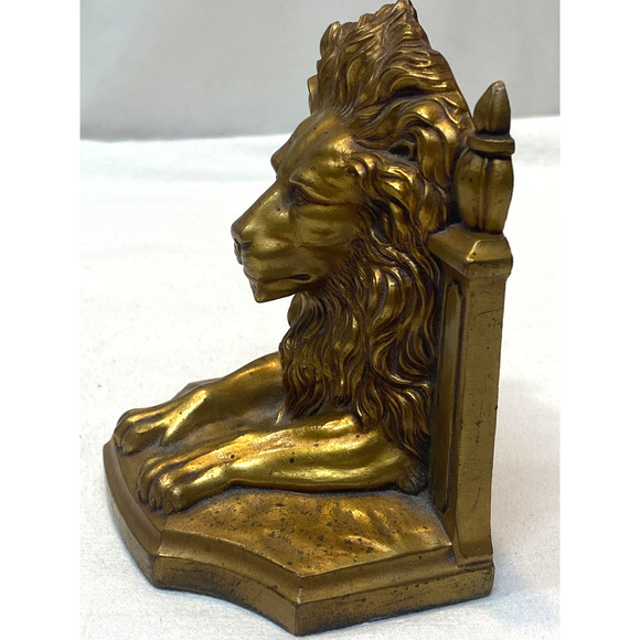 VINTAGE JB 2145 JENNINGS BROTHERS BRONZE LION BOOKEND - Picture 4 of 8